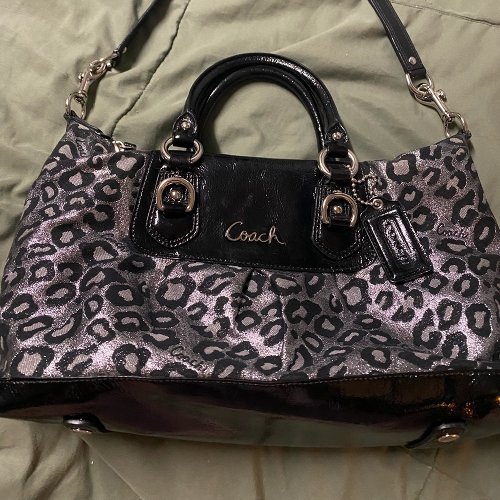 Coach sparkly cheetah print handbag